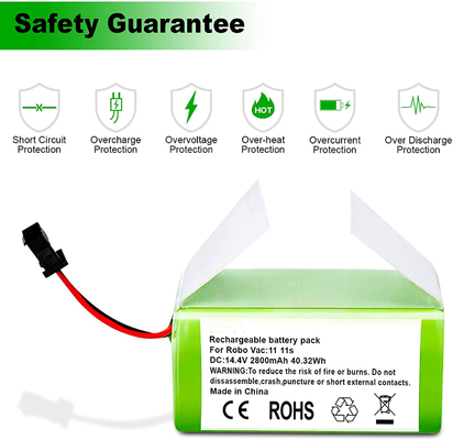 RoboVac Stofzuiger Lithium Batterij 11S 15C 15T 14.4V 2800mAh Li Ion Batterij