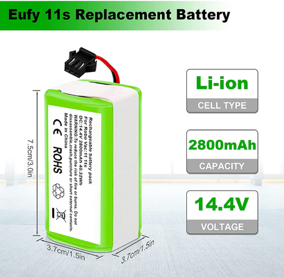RoboVac Stofzuiger Lithium Batterij 11S 15C 15T 14.4V 2800mAh Li Ion Batterij