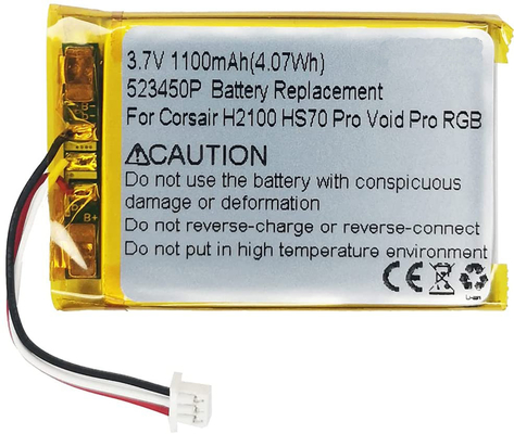3.7V 1100mah Corsair Void Pro / Corsair Void batterijvervanging 523450P