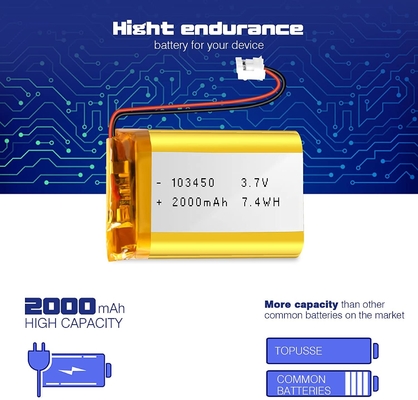 103450 3.7V Lithium Ion Polymeer Batterij 57g Oplaadbare Li Ion Batterij 2000mAh