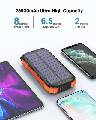 Echte draagbare handslinger Solar Power Bank Station 26800mAh NCM