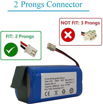 Aangepaste 2600 mah 14.8V 14.4V Li-ionbatterij Oplaadbaar OEM
