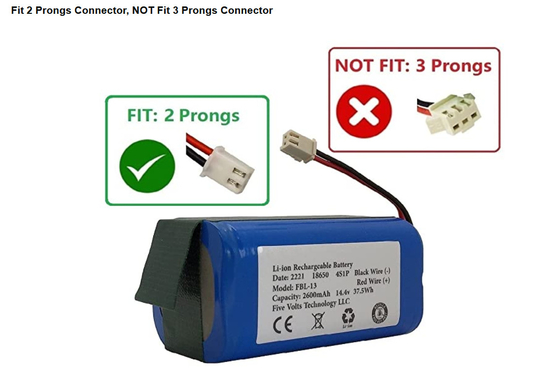 Aangepaste 2600 mah 14.8V 14.4V Li-ionbatterij Oplaadbaar OEM