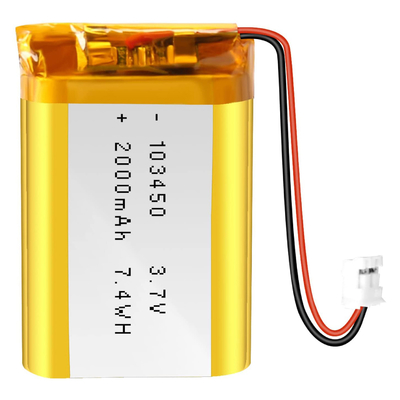 NCM Oplaadbare Li Ion Batterij 3.7v 2000mah / Lithium Ion Batterij Connector JST