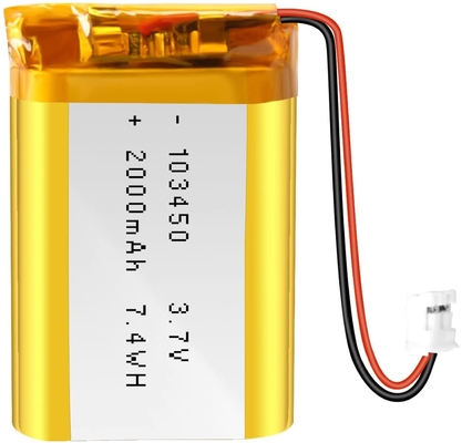 NCM Oplaadbare Li Ion Batterij 3.7v 2000mah / Lithium Ion Batterij Connector JST